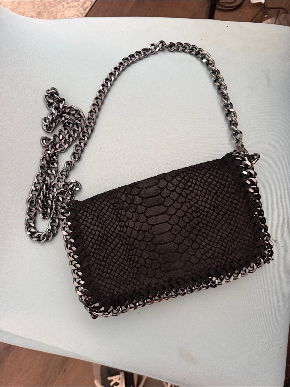 Black leather purse